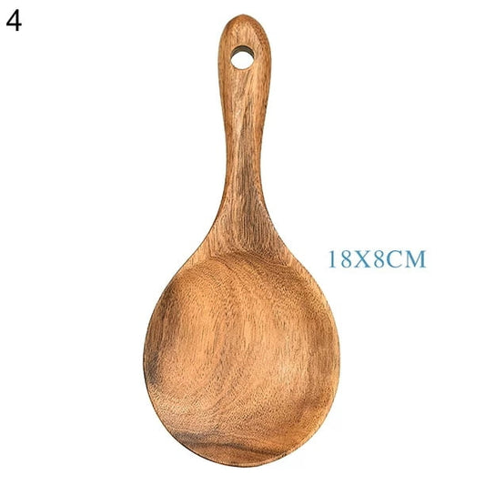 JWDX Cooking Utensils Clearance! Wooden Rice Spoon Rice for Rice Potato Desserts Teak Wood Rice Serving Spoon V1189-LWWAL-20260325-03045