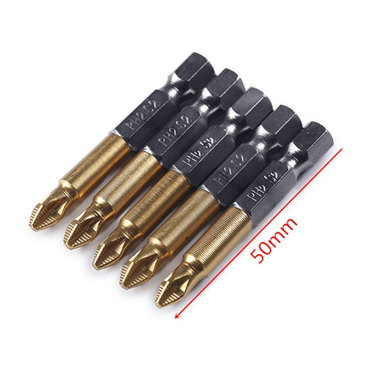 JWDX Drill Bits and Accessories Clearance! Titanium-Plated Non-Slip Cross Bit S2 5-Pack, 5Pcs 1/4 Hex Shank V1189-LWWAL-20260325-03112