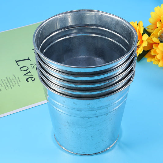 Ortofally 5Pcs Galvanized Metal Flower Pot Rustic Small Metal Buckets Vintage Farmhouse Flower Vase Candy V1189-LWWAL-20260327-03293