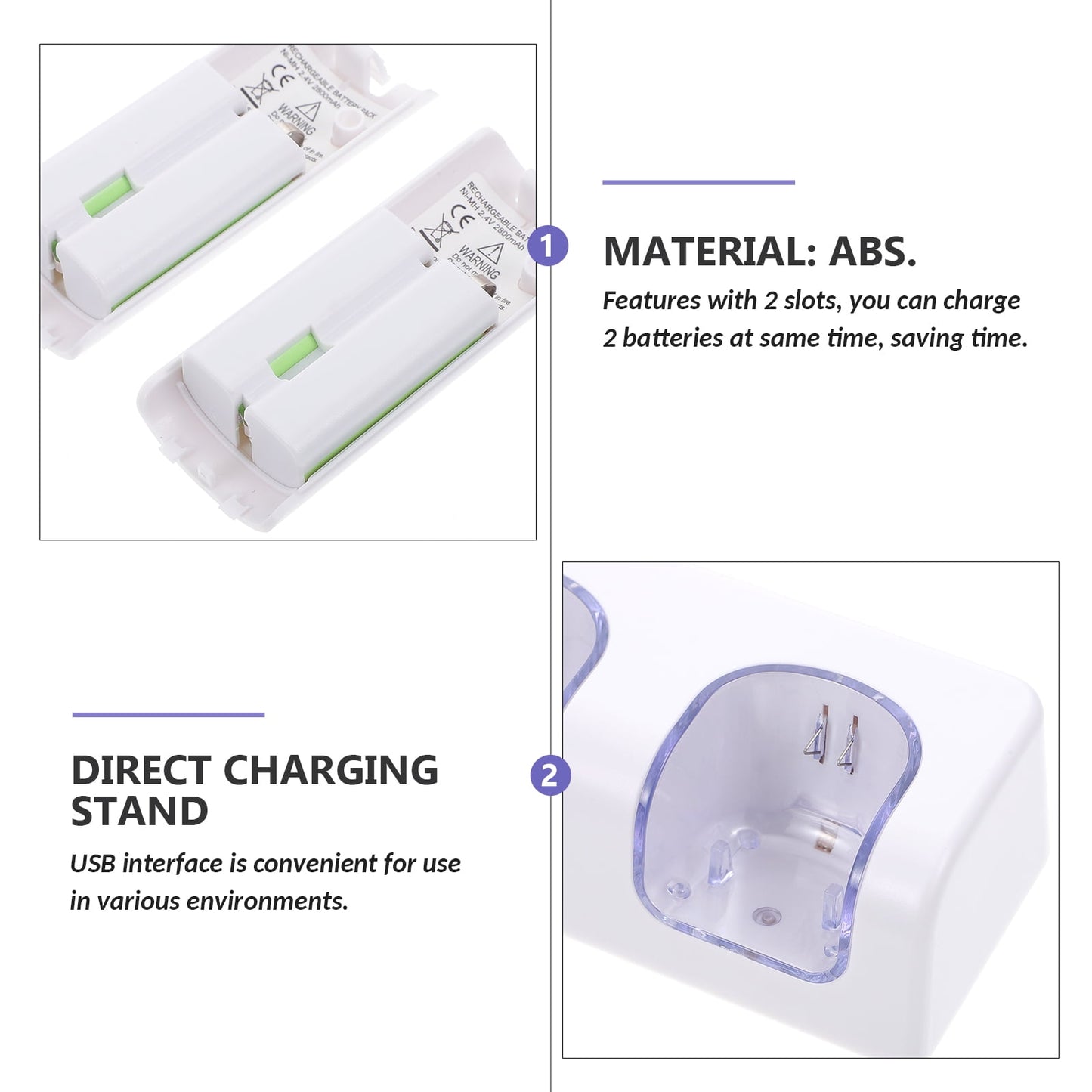 SWETRACE VR Controllers Rechargeable Batteries and Charger White ABS 1 Gaming Accessories 12.5X5.99cm White V1189-LWWAL-20260327-03343