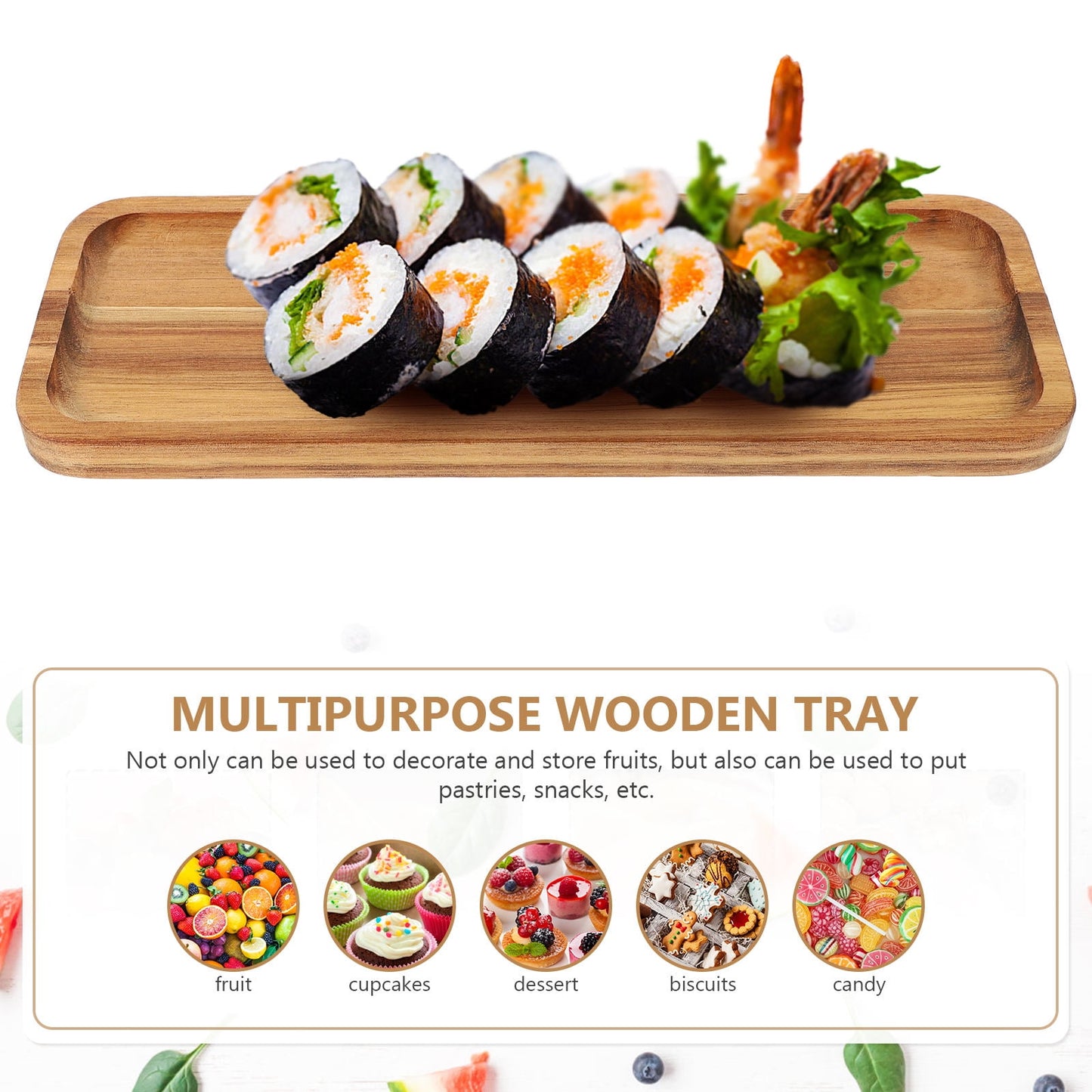 SWETRACE Food Serving Trays Wood Light Brown 1Pack V1189-LWWAL-20260327-03538