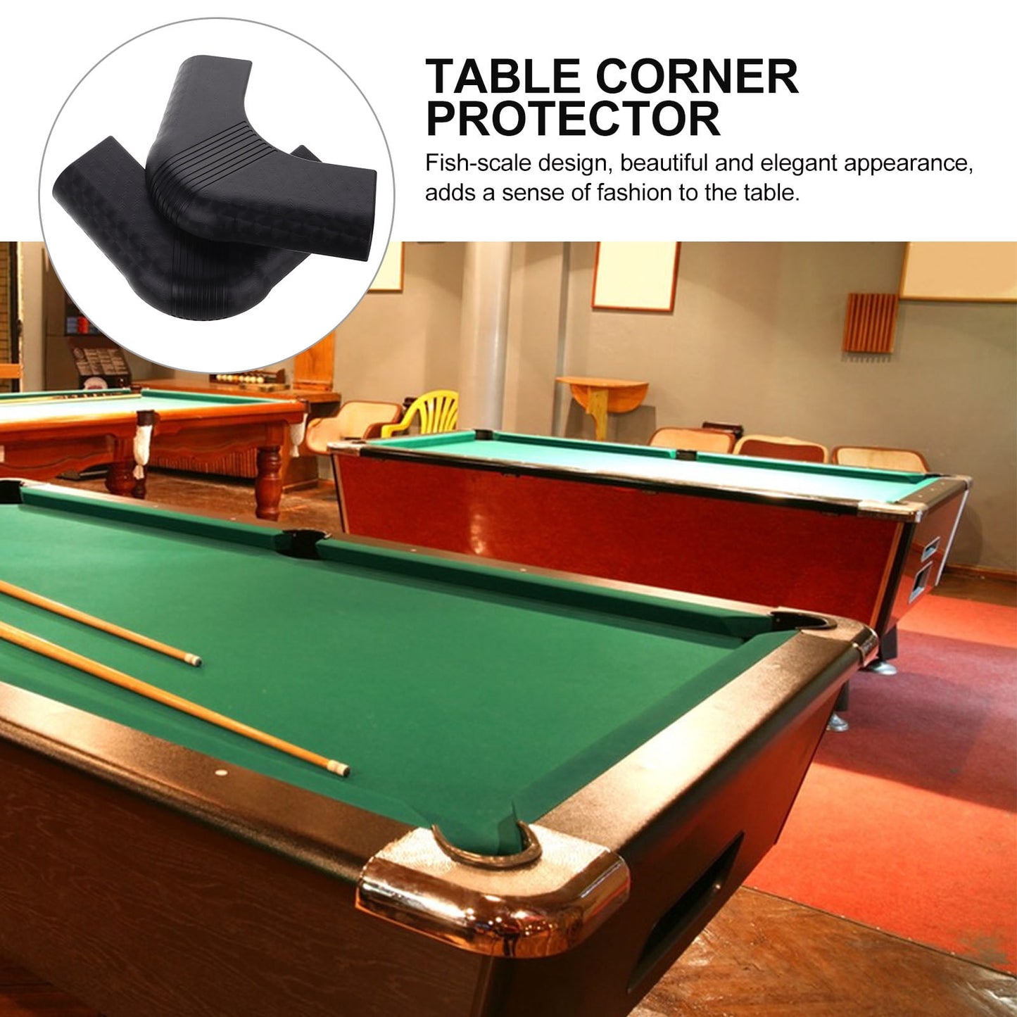 Worgeous 2 Pcs Pool Table Corner Protector Cover Billiard Guard Black V1189-LWWAL-20260327-03544