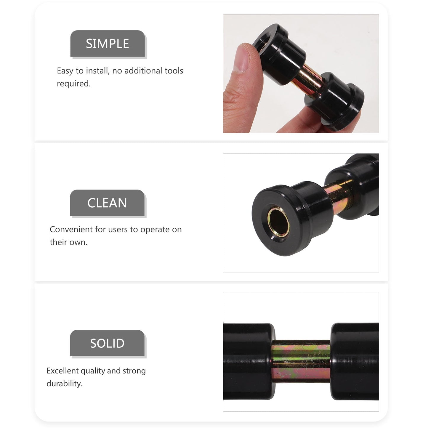 SWETRACE Golf Cart Bushing Kit 8Pcs Iron Rubber Heat Treatment Precise Processing Stable V1189-LWWAL-20260327-03697
