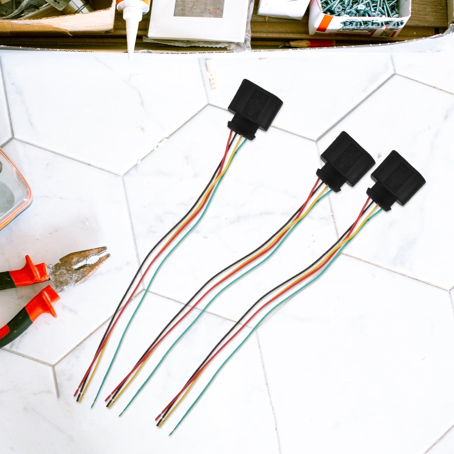SWETRACE Wiring Connectors Automotive 4Pcs Ignition Coil Wire Harness Abs Black For Enhanced Performance V1189-LWWAL-20260327-03783
