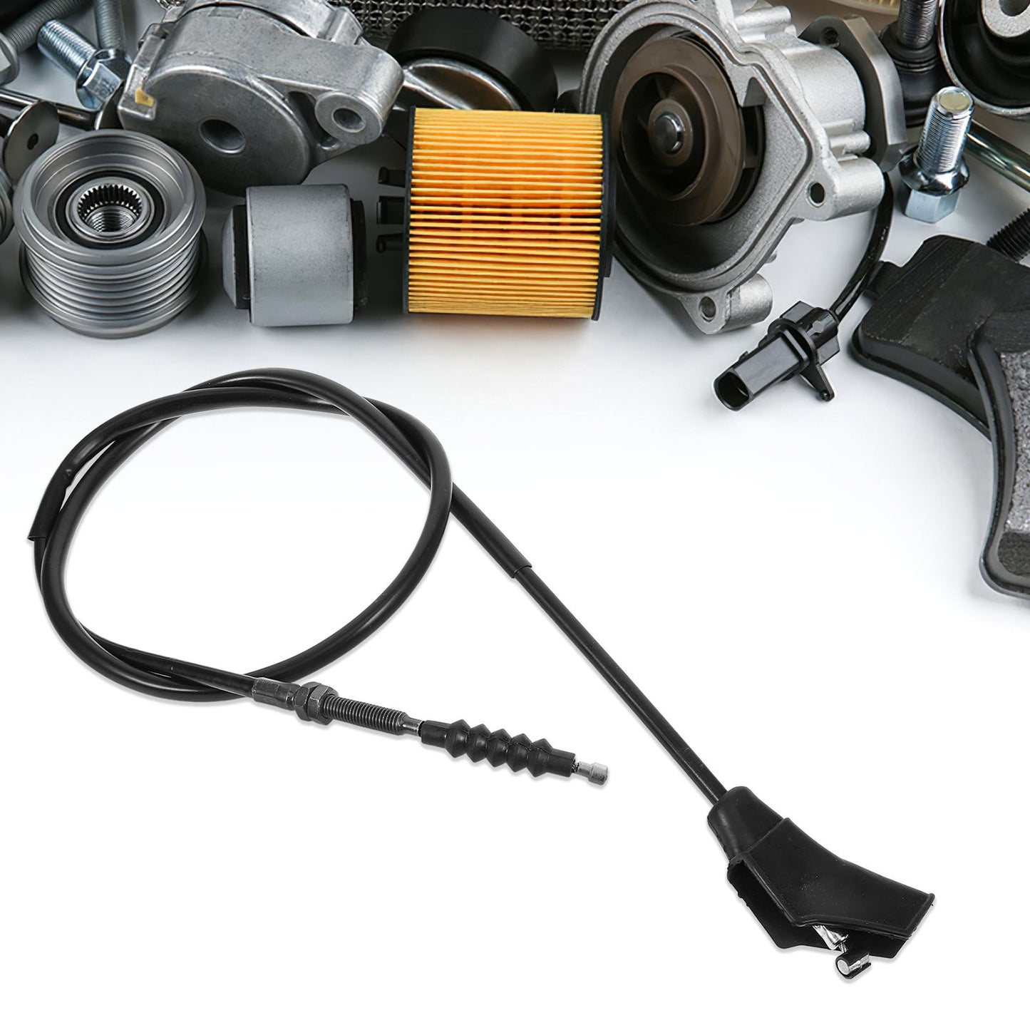 SWETRACE Motorcycle Clutch Cable Adjustable Black Stainless Steel 1 Pcs V1189-LWWAL-20260327-03799