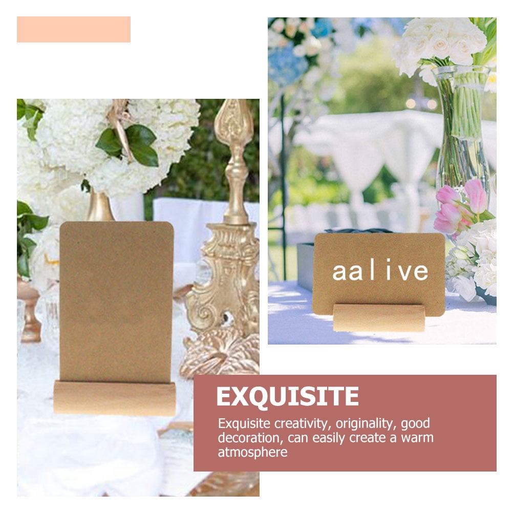 SWETRACE 10Pcs Wood Small Cards Holders Khaki Rectangular Slit for Home Decor Party Supplies V1189-LWWAL-20260327-03836