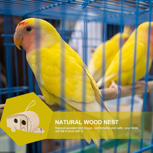 SWETRACE 1Pack Wooden Bird Feeder House Natural Wood Design for Garden Outdoor Birds V1189-LWWAL-20260327-03837