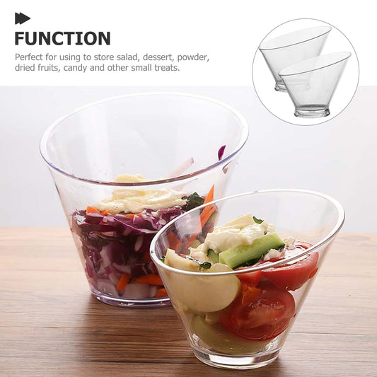 SWETRACE 2Pcs Plastic Dessert Bowls for Food Serving Clear and Portable V1189-LWWAL-20260327-03854