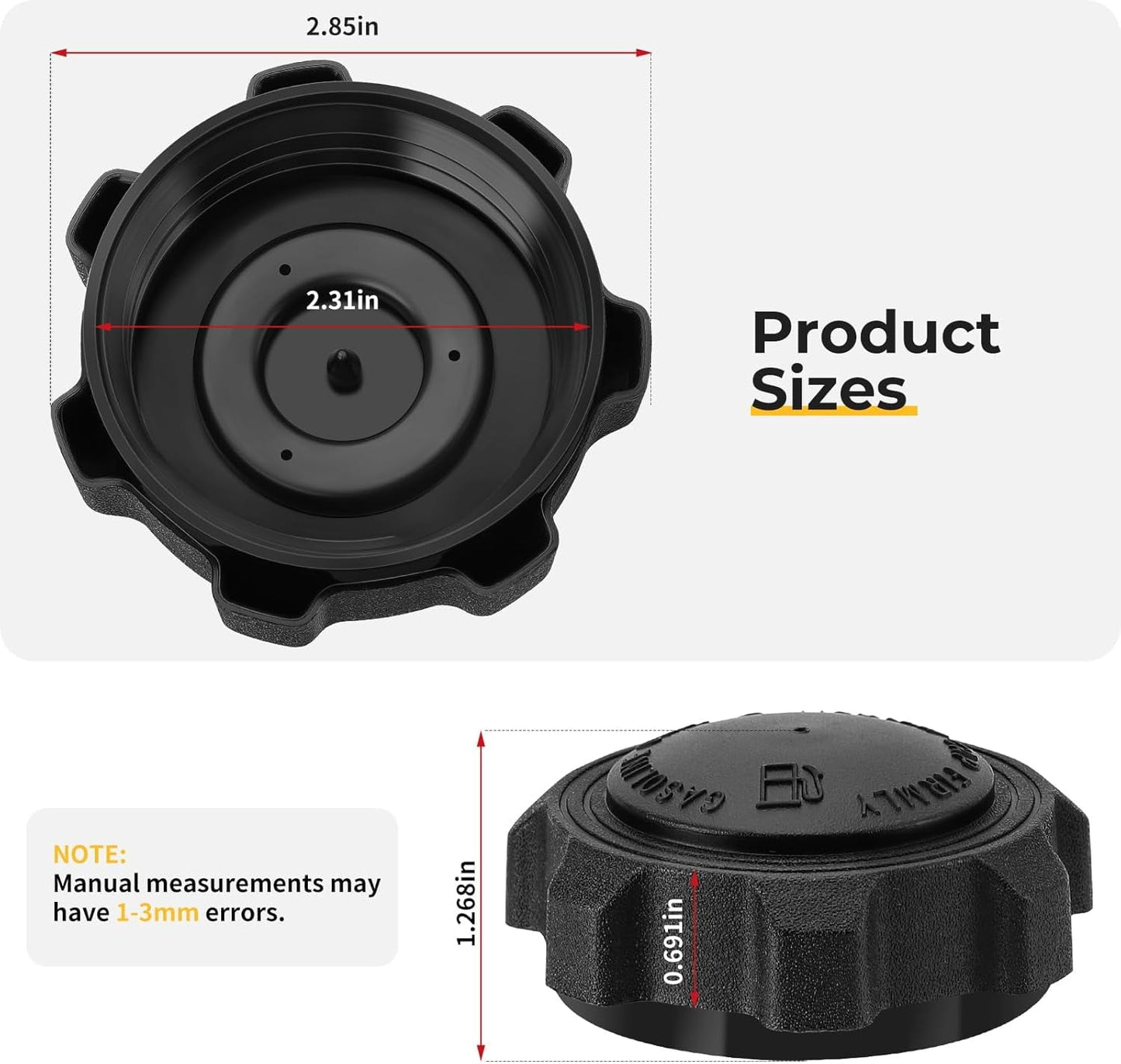 M MATI Fuel Cap Gas Cap for Gravely Vented Fuel 01538400 Select Gravely & Mini- Zero-turn Mowers V1189-LWWAL-20260327-03973