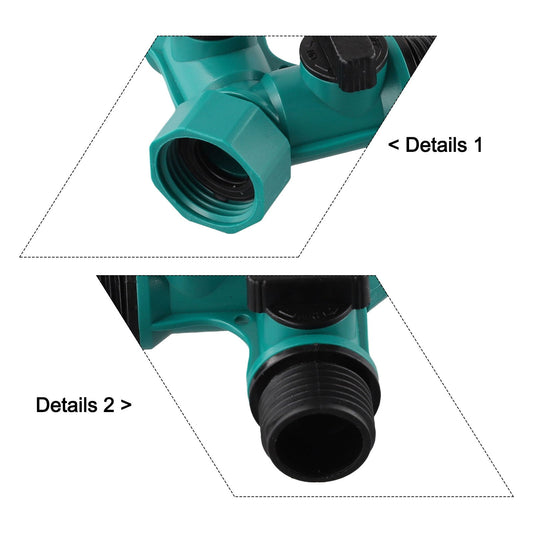 Garden Hose Splitter Y-Type 2 Way Watering Connector 3/4" Outdoor Tap Distributor ABS Plastic Water Flow V1189-LWWAL-20260327-04351