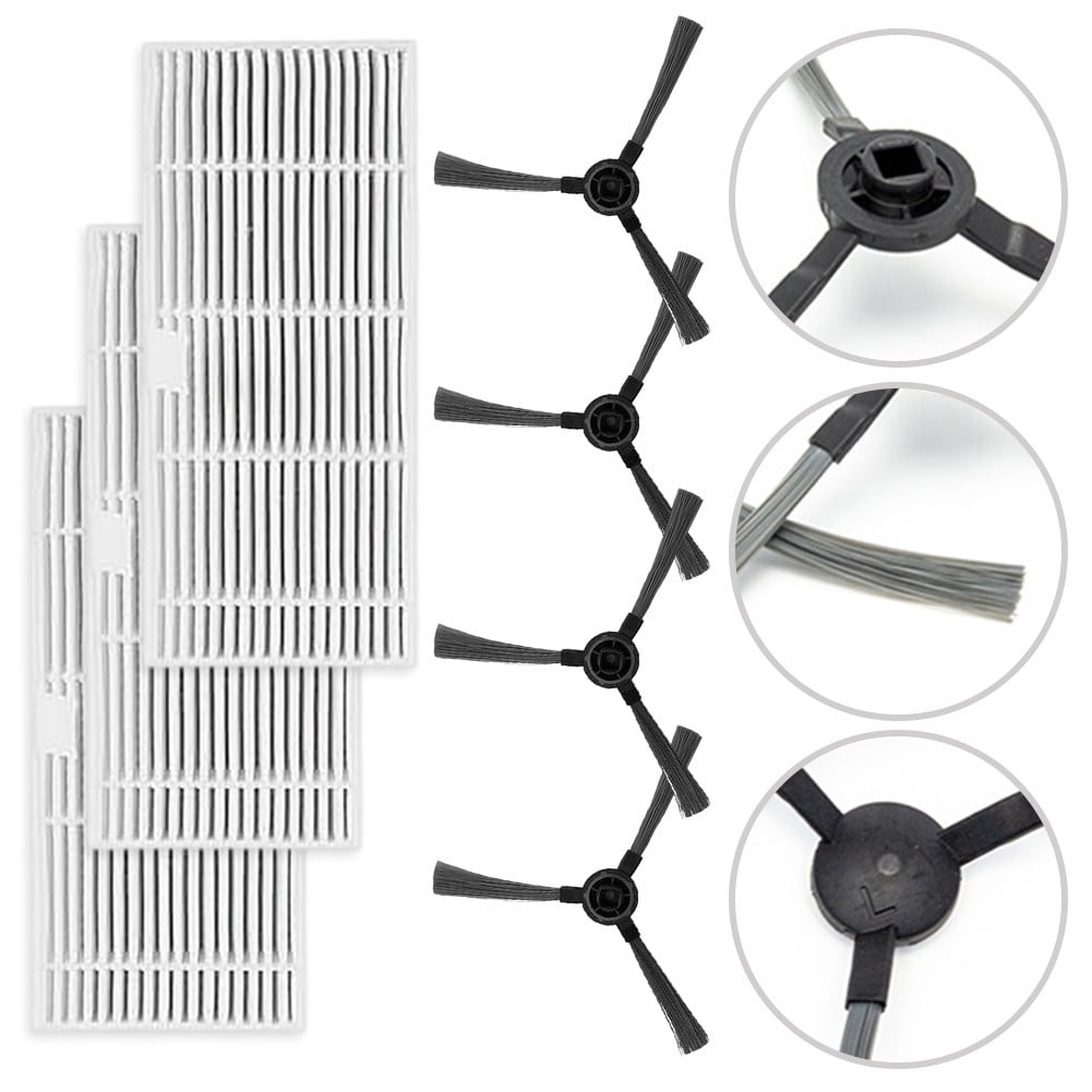Side Brush and Filter Set Compatible with For GOOVI BR151 BR150 Vacuums V1189-LWWAL-20260327-04957