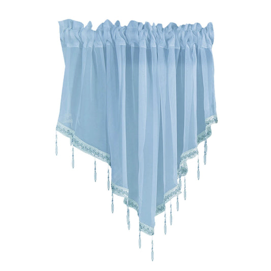 Sheer Beaded Semi Voile Solid Vintage Valances Rod Pocket Curtains for Window Garden Bedroom Kitchen Cafe V1189-LWWAL-20260401-05270