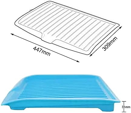 Dish Drain Board with Side Drop - Kitchen Utility Draining Board, Drain Rack, 17.5x12 Inch Kitchen Drying V1189-LWWAL-20260401-05293