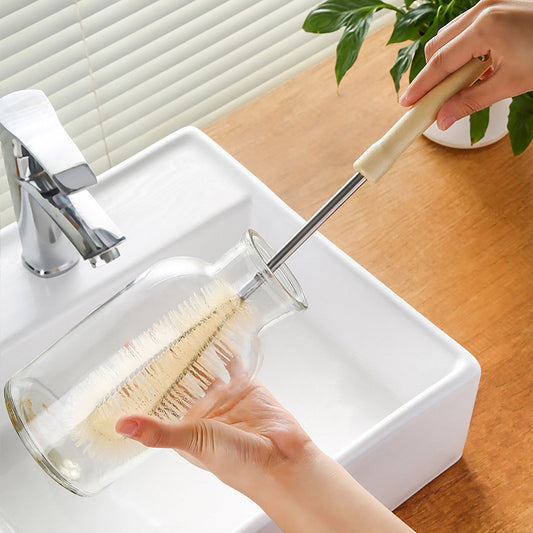 Cup Brush Cleaner with Long Handle - Small L-Shaped Cleaning Brush for Bottles, Mugs, Glasses, Ceramic, V1189-LWWAL-20260401-05339