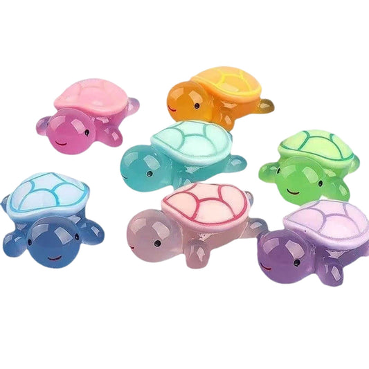 100 PCS Cute Tiny Turtles for Crafts - Mini Turtle Figurines Glow in The Dark Miniatures Resin Turtles Cute V1189-LWWAL-20260401-05361