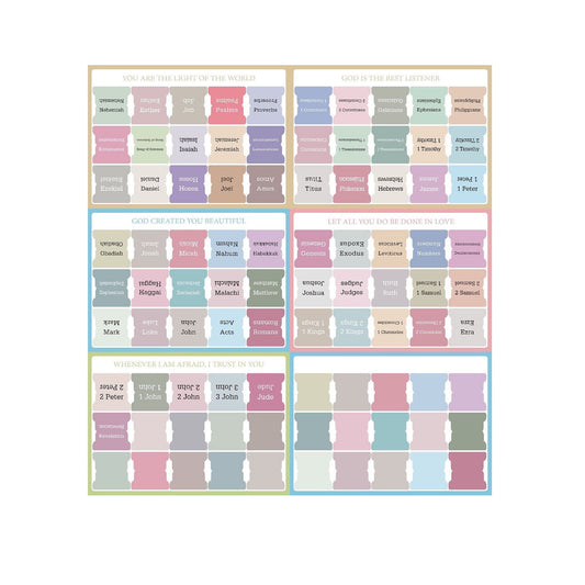 Bible Guidance Tabs with Book Tabs & Blank Customizable Tabs - 7.87 x 5.5 inches, Easy Apply & Removable, V1189-LWWAL-20260401-05384