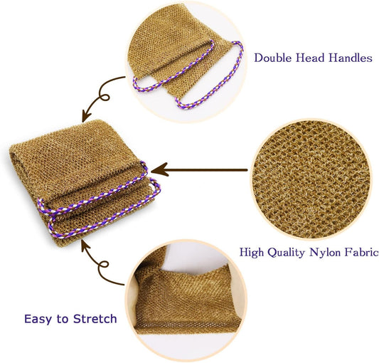 3 Pieces African Net Sponge with Handles Long African Exfoliating Net Washcloth Bath Sponge Net Cloth Wash V1189-LWWAL-20260401-05426