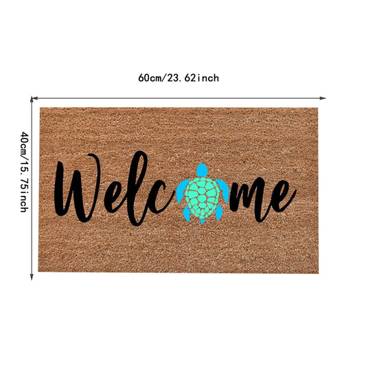 Welcome Turtle Doormat, Natural Heavy Duty Backing Doormat - Large Cute Non-Slip Front Door Welcome Mat for V1189-LWWAL-20260401-05440