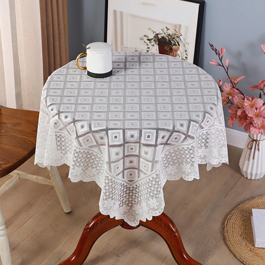 Vintage Square Small Table Cloth,35 X 35 Inch Crochet Tablecloths for Round Coffee Table,Lace Doilies Cotton V1189-LWWAL-20260401-05560