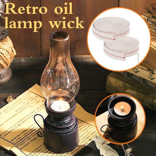 2 Rolls Cotton Oil Lamp Wick, Lantern Wick Oil Latern for Kerosene Burner Lighting & Paraffin Oil Wick,White V1189-LWWAL-20260401-05637