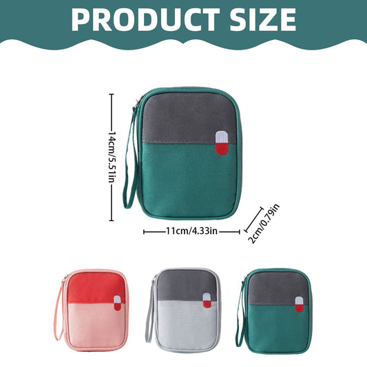 Portable Mini First Aid Bag Empty, Small Size Travel Medicine Pouch Double Zippers Handy Pills Pocket for V1189-LWWAL-20260401-05659