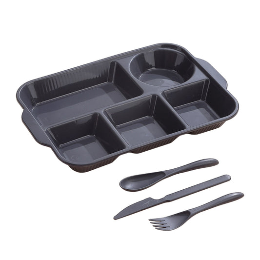 Unbreakable Divided Reusable Plastic Lunch Tray with 6 Compartments, Large Portion Control Plate for Adults, V1189-LWWAL-20260401-05814