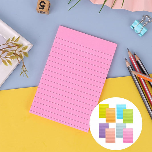 1 Pack Lined Sticky Notes 4X6 in Post, 8 Pastel Colors Large Ruled Post Sticky Colorful Super Sticking Power V1189-LWWAL-20260401-05908