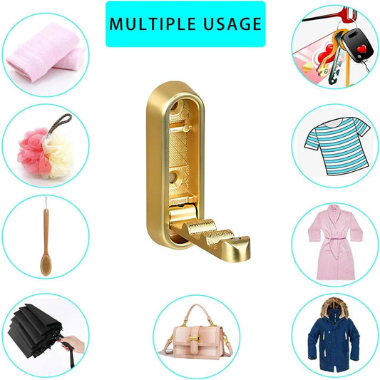 Folding Coat Hook, Heavy Duty Wall Hooks Made of Zinc Alloy, Foldable Gold Wall Hooks for Hanging Coats, V1189-LWWAL-20260401-05921