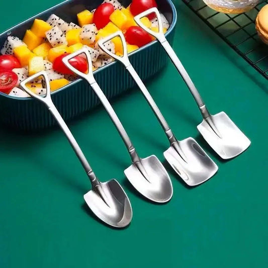 Dessert Spoon, Heavy Duty Shovel Shape Stainless Steel Spoons Ice Cream Fruit Spoon for Home Kitchen or V1189-LWWAL-20260401-05956