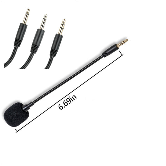 Headset Microphone 3.5mm Plug, Black Headset Microphone Adjustable 360 Degrees Bendable Jack Headphone V1189-LWWAL-20260401-05979