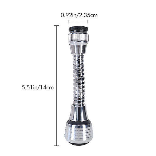 Flexible Faucet Sprayer Attachment, Heavy Duty 360 degrees Kitchen Sink Aerator, Extender ABS Polished Chrome V1189-LWWAL-20260401-06017