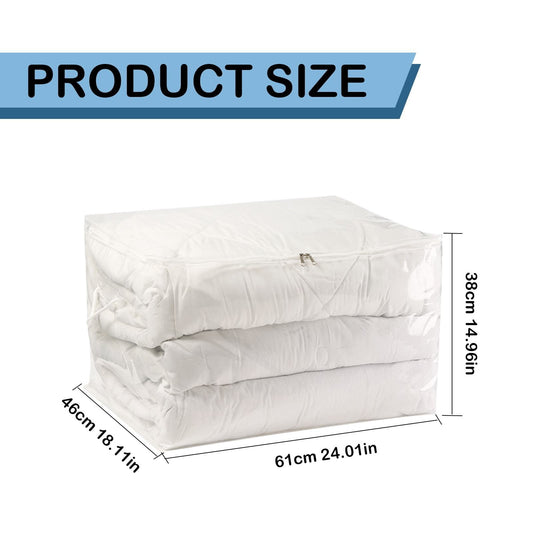 1 Pack Clear Vinyl Zippered Storage Bags, 40L Plastic Blanket Storage Bag, Vinyl Foldable Moving Bags with V1189-LWWAL-20260401-06128