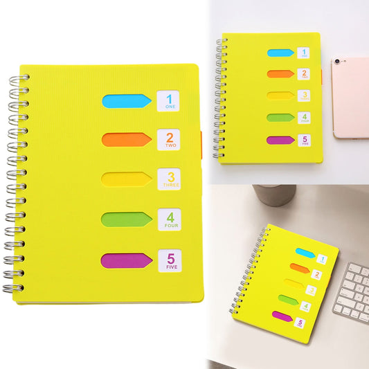 5 Subject Notebook College Ruled,Small Spiral Notebook 5x7 with Removable Divider Tabs, Lined Spiral Notebook V1189-LWWAL-20260401-06165