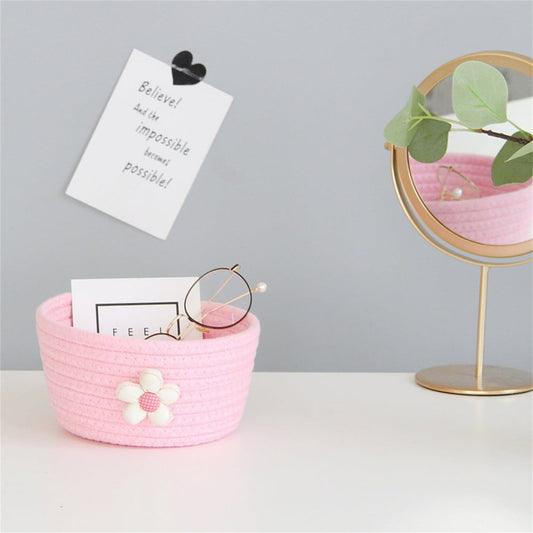 Small Woven Storage Baskets ,Cotton Rope Woven Rattan Baskets,Shelf Toy Basket,Closet Organizer Bins,Small V1189-LWWAL-20260401-06168