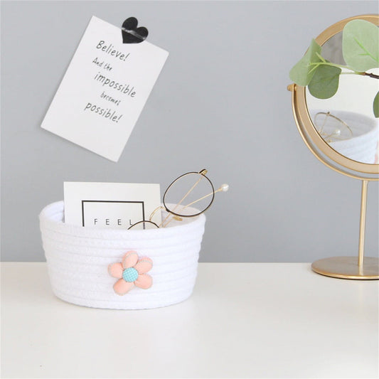 Small Woven Storage Baskets ,Cotton Rope Woven Rattan Baskets,Shelf Toy Basket,Closet Organizer Bins,Small V1189-LWWAL-20260401-06169