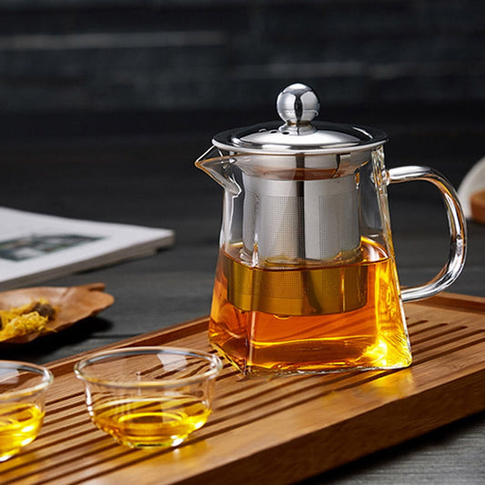 Glass Teapot with Stainless Steel Infuser & Lid, Borosilicate Glass Tea Kettle Stovetop Safe, Blooming & V1189-LWWAL-20260401-06240