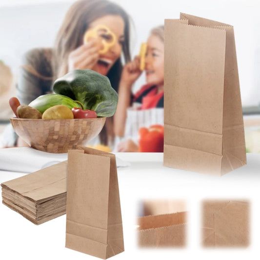 Paper Grocery Bags (50 Pcs Bulk) Heavy Duty Brown Paper Bag, Large Grocery Kraft Sacks, for Takeout, V1189-LWWAL-20260401-06344