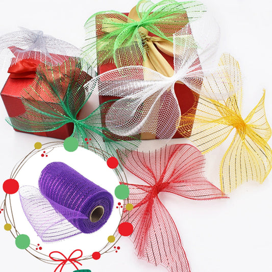 Poly Mesh Ribbon,6x338 Inch,Red Foil Mesh for Wreaths,Swags and Christmas Tree Decoration Ribbli Metallic V1189-LWWAL-20260401-06398