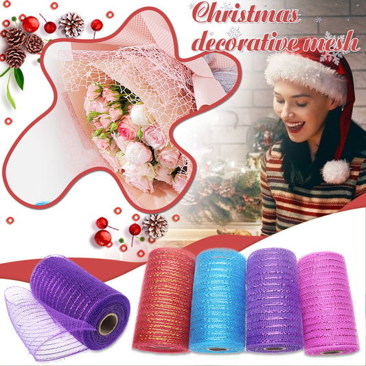 Poly Mesh Ribbon,6x338 Inch,Red Foil Mesh for Wreaths,Swags and Christmas Tree Decoration Ribbli Metallic V1189-LWWAL-20260401-06399