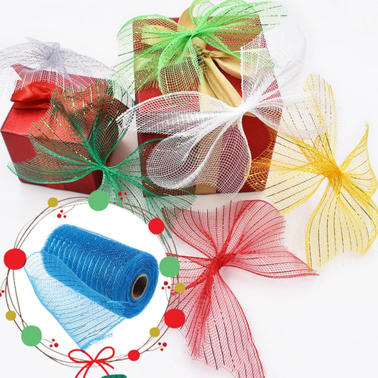 Poly Mesh Ribbon,6x338 Inch,Red Foil Mesh for Wreaths,Swags and Christmas Tree Decoration Ribbli Metallic V1189-LWWAL-20260401-06405