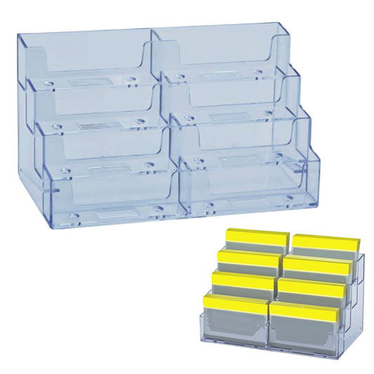 Business Card Holder, Acrylic Business Card Stand for Desk with 4 Tier, Plastic Cards Display Holder for V1189-LWWAL-20260401-06752