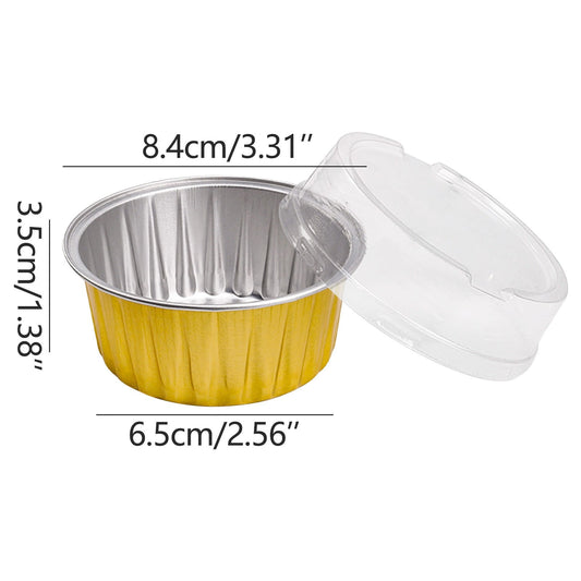 Aluminum Foil Baking Cups with Lids,20pcs Round Pudding and Cake Molds,Heat-Resistant Up to 250 degrees V1189-LWWAL-20260401-06799