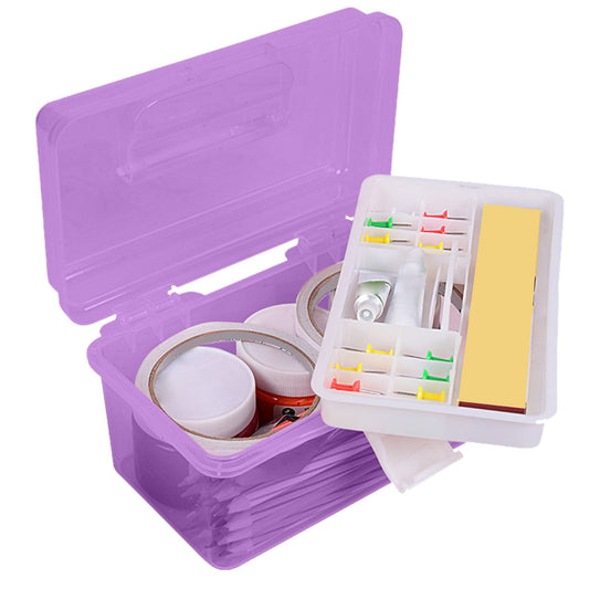 Plastic Storage Bins With Lid and Handle, Plastic Latch Storage Box, Stackable Storage Container, Small V1189-LWWAL-20260401-06968