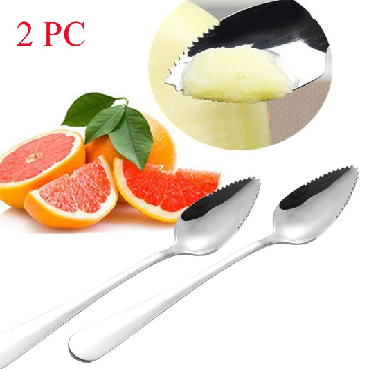 2 Pcs Grapefruit Spoons,Serrated Edge Stainless Steel Spoons,Stainless Steel Fruit Spoon,Dessert V1189-LWWAL-20260401-06992