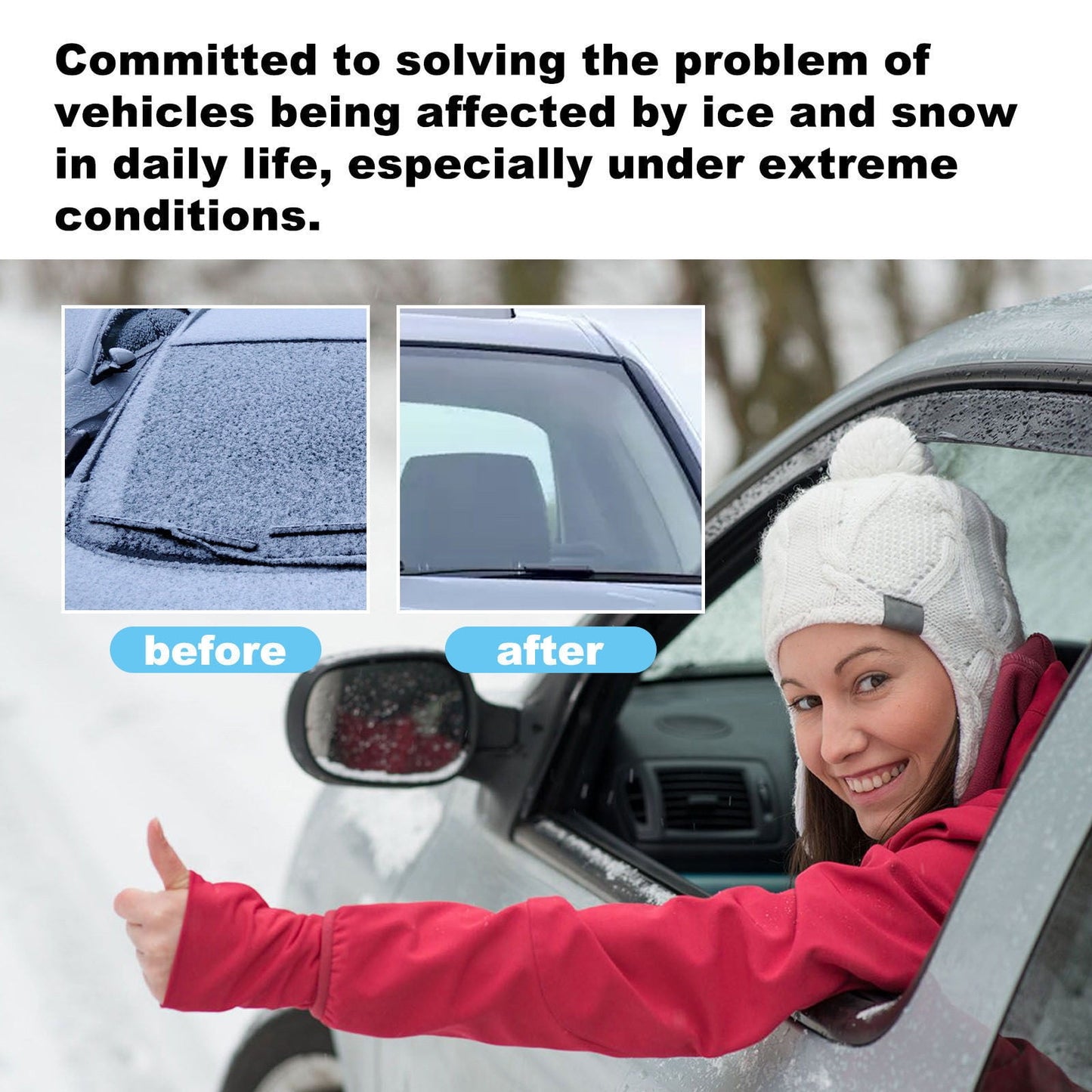Hydrophobic Ice Removal Tool,100ml Quick-Spray Snow & Ice Melt for Car Windshields,Winter-Ready Windshield V1189-LWWAL-20260401-06994