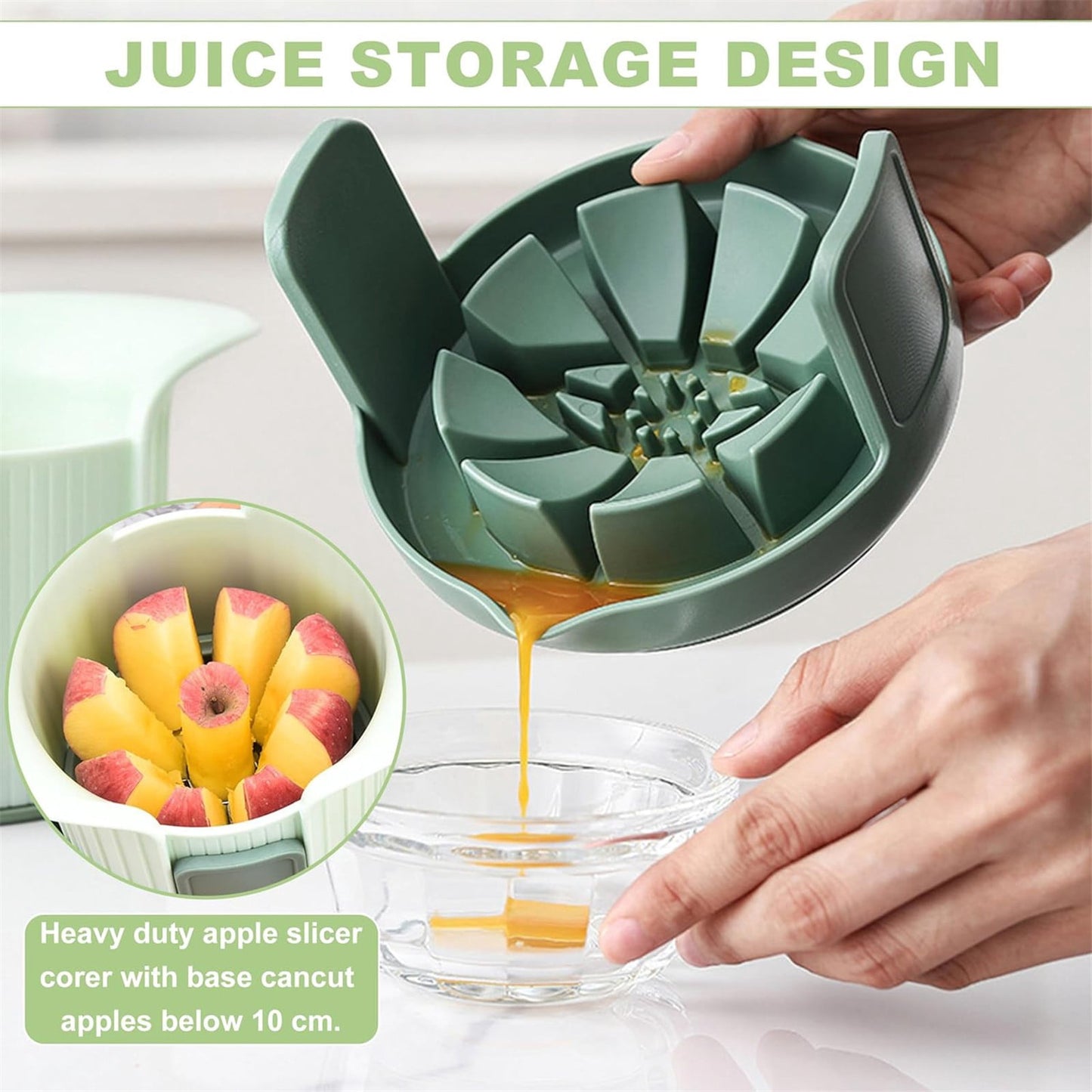 Apple Slicer, Heavy Duty Apple Corer and Slicer with Comfort Handles, 8-Slice Large Apple Slicer, with 1 Pcs V1189-LWWAL-20260401-07128
