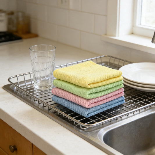 Ultra-Fine Microfiber Waffle Weave Cleaning Cloth 4 Piece,Super Absorbent and Quick-Drying for Kitchen or V1189-LWWAL-20260401-07153