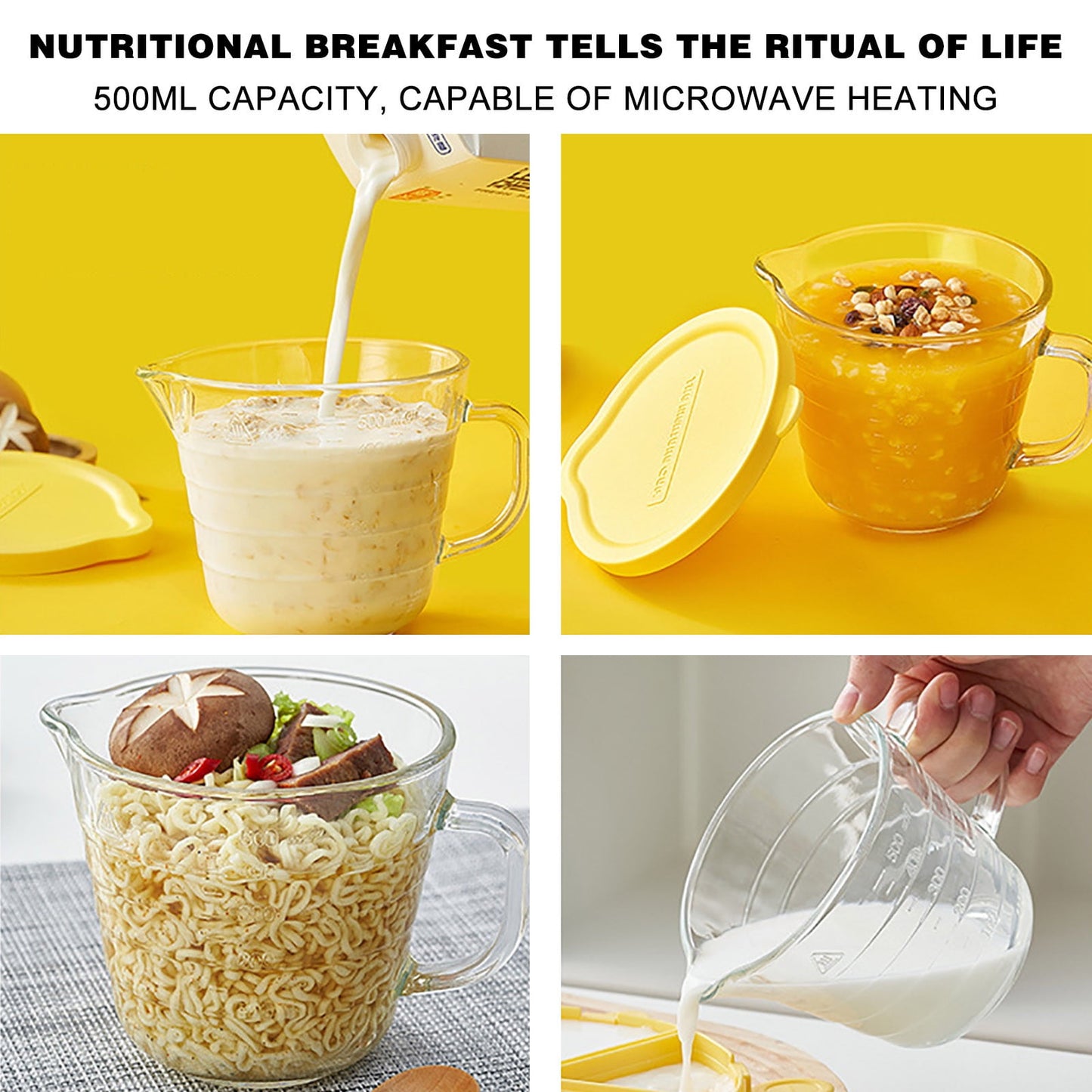 Transparent Glass Measuring Cup for Baking,Microwave-Safe with Handle and Graduated Marks,High Borosilicate V1189-LWWAL-20260401-07184