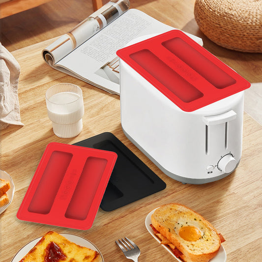 CCMAOLU Silicone Toaster Cover 2 Slice Wide Slot,Reusable Heat Resistance Bread Machine Topper Cover,Dirt V1189-LWWAL-20260401-07205