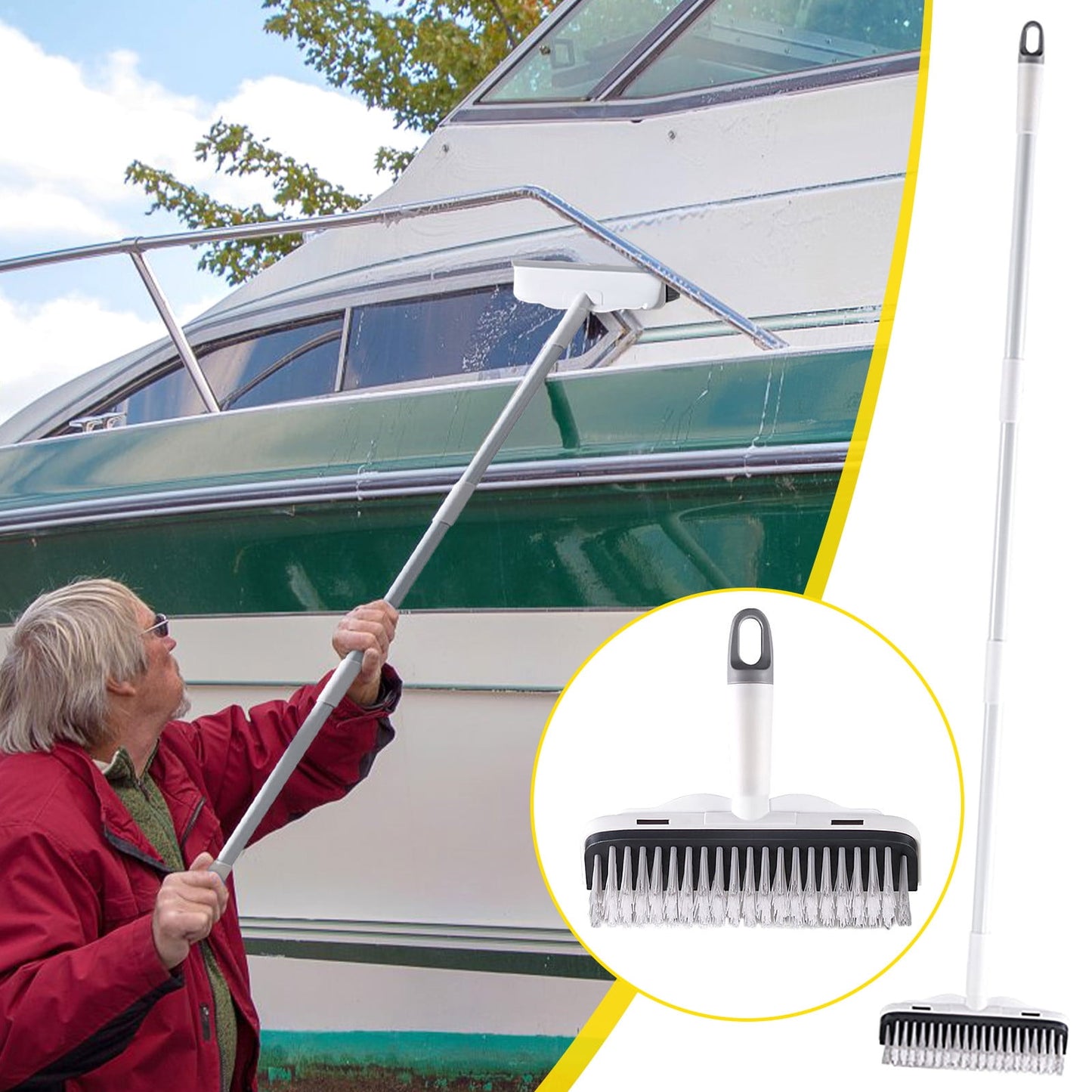 CCMAOLU Floor Scrub Brush with Long Handle,2 in 1 Stiff Bristle Brush & Squeegee Broom for V1189-LWWAL-20260401-07208